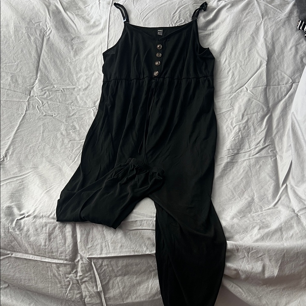 SHEIN Black Buttoned Jumpsuit